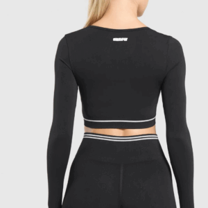 Contrast seamless crop top
