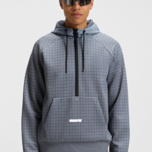 Check-print hoodie in stretch piquƩ with golf artwork 2