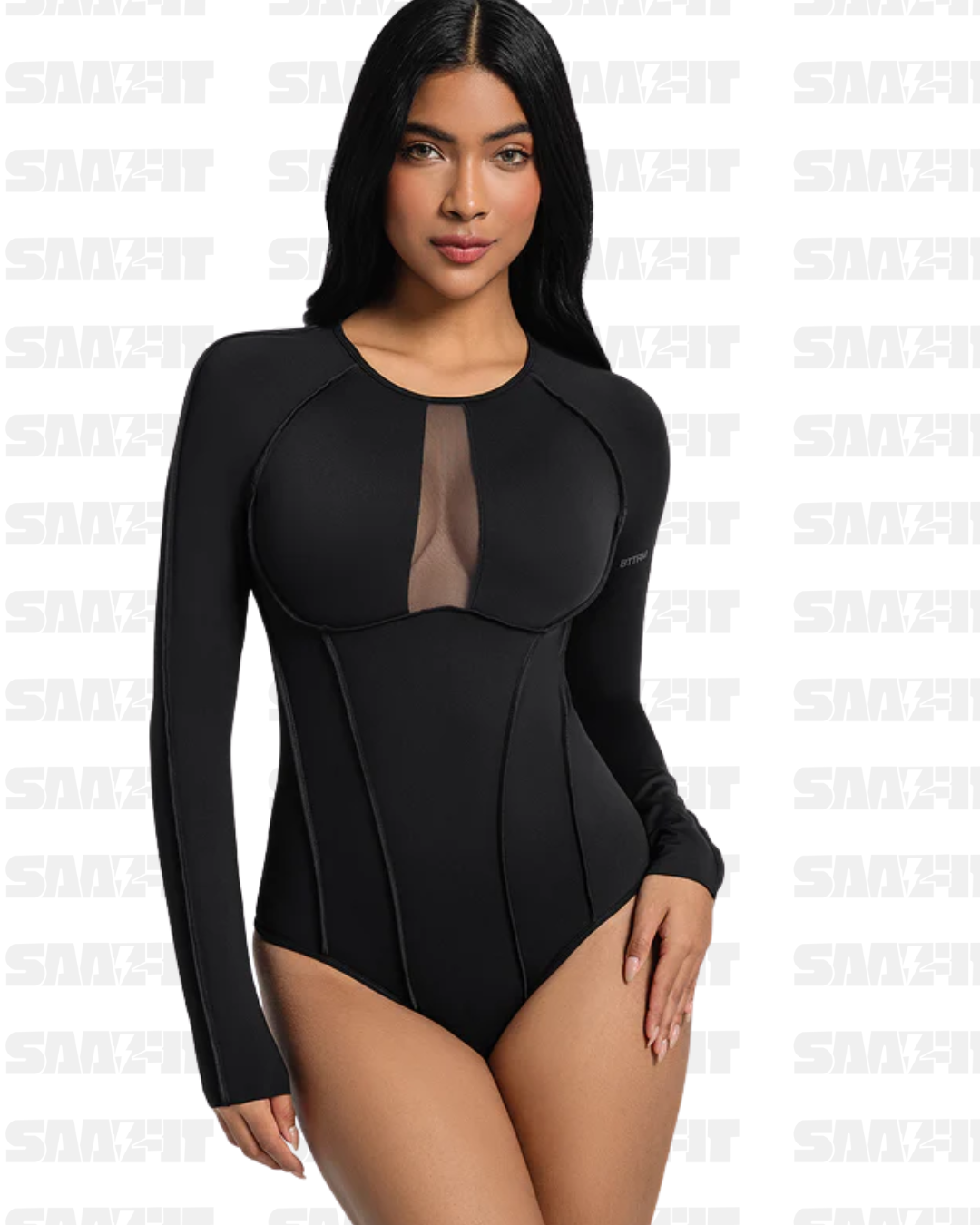 V-Panel Mesh Bodysuit 2