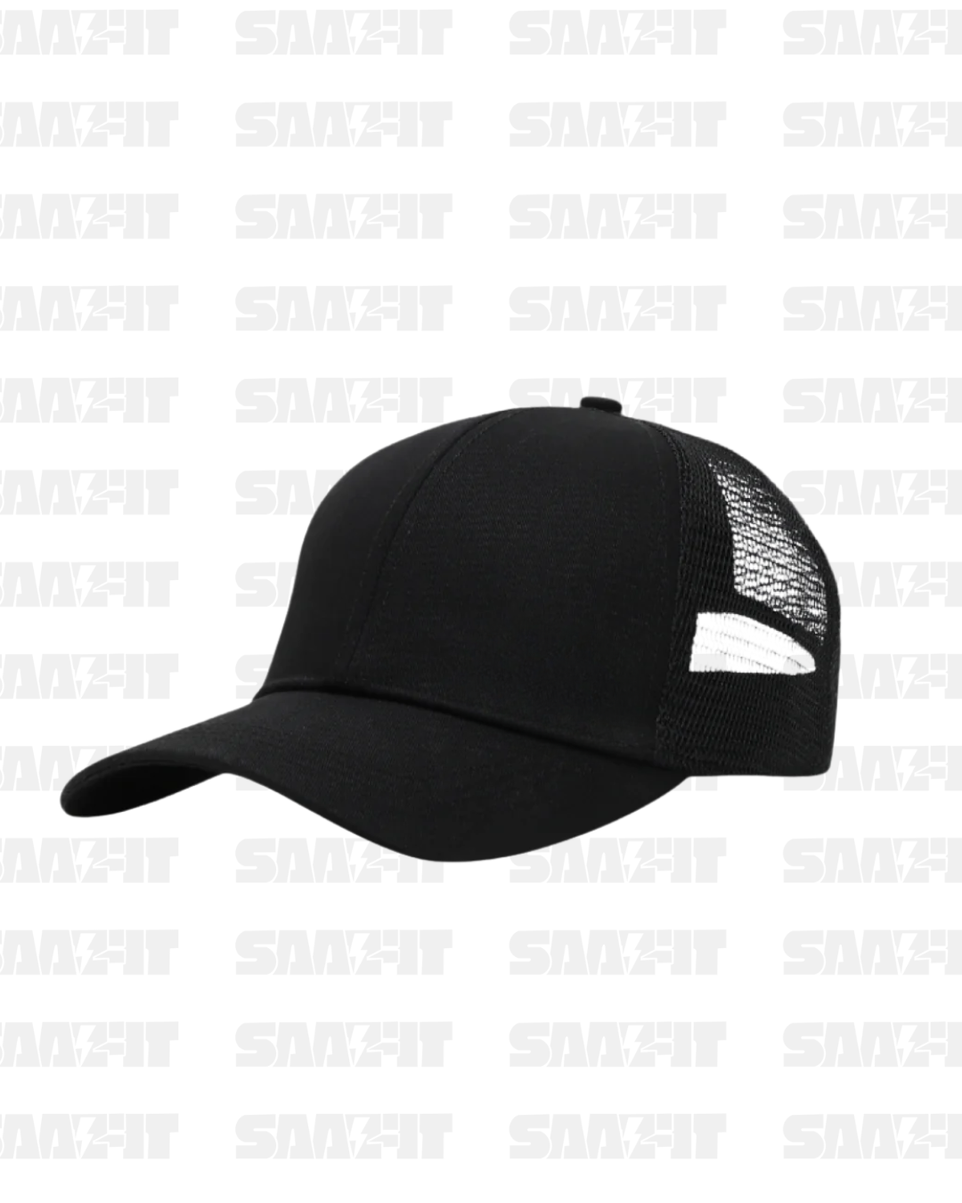 Cult Half Mesh Cap Black- Unisex Adjustable Cap for Men & Women
