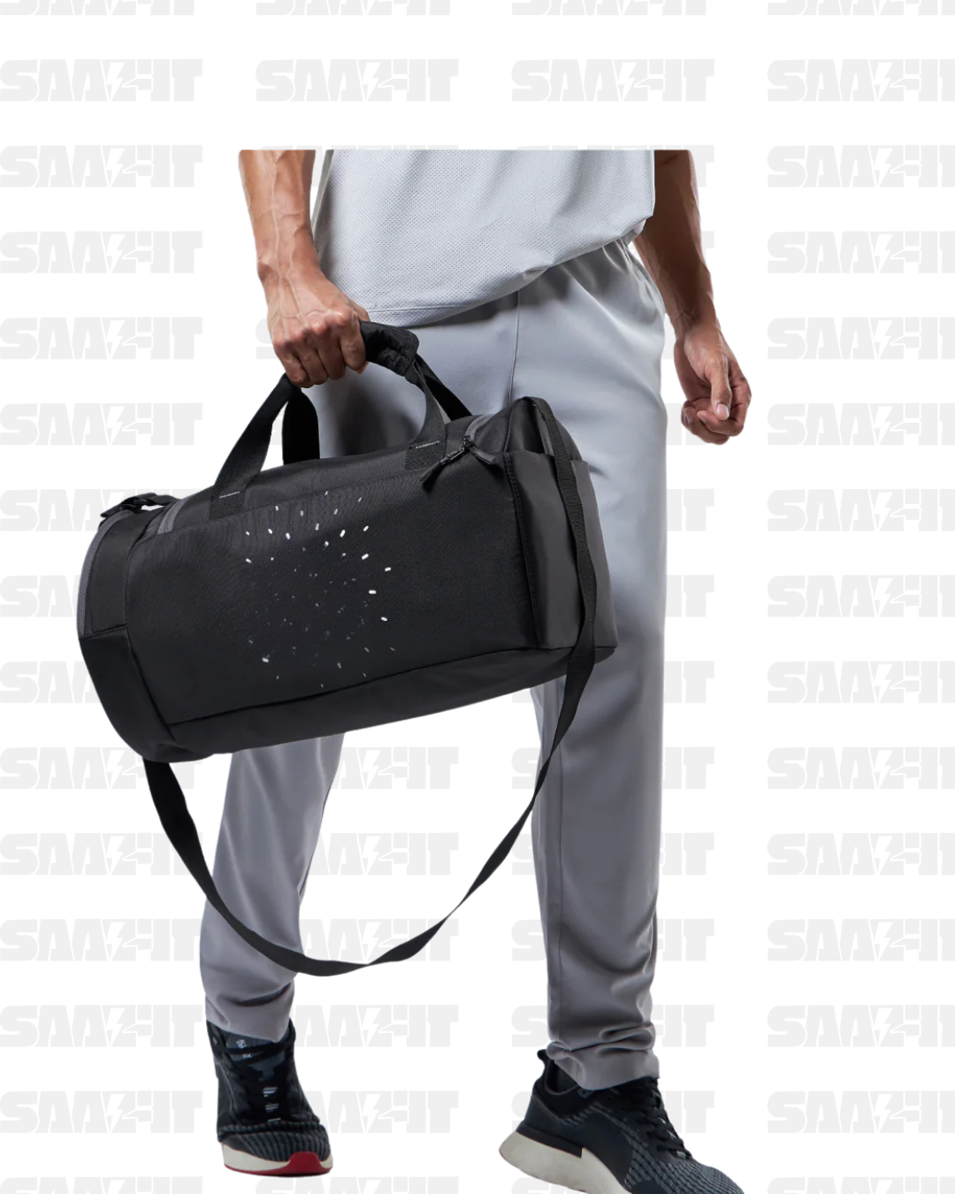 Cult Unisex Black Duffle Bag with Shoe Compartment - Image 2