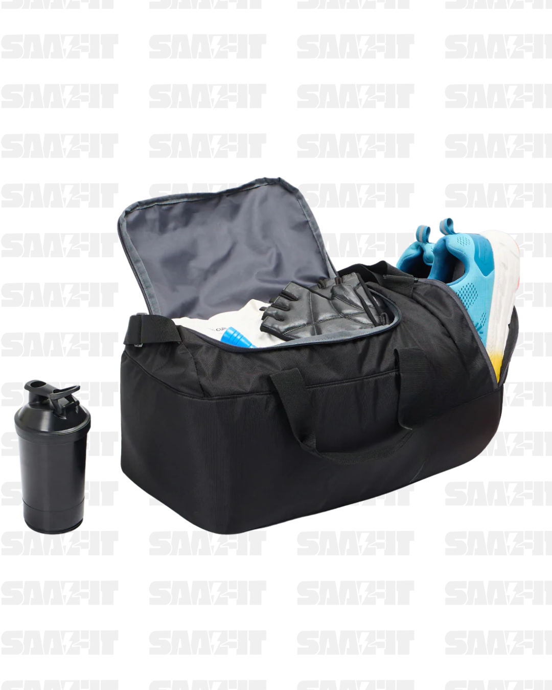 Cult Unisex Black Duffle Bag with Shoe Compartment - Image 3
