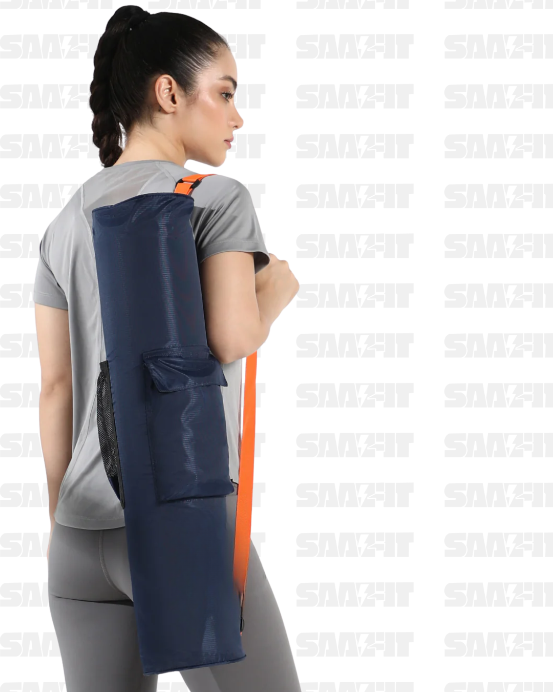Cult Yoga Mat Bag Navy with Adjustable Shoulder Strap Fits Up to 6mm Mat - Image 2