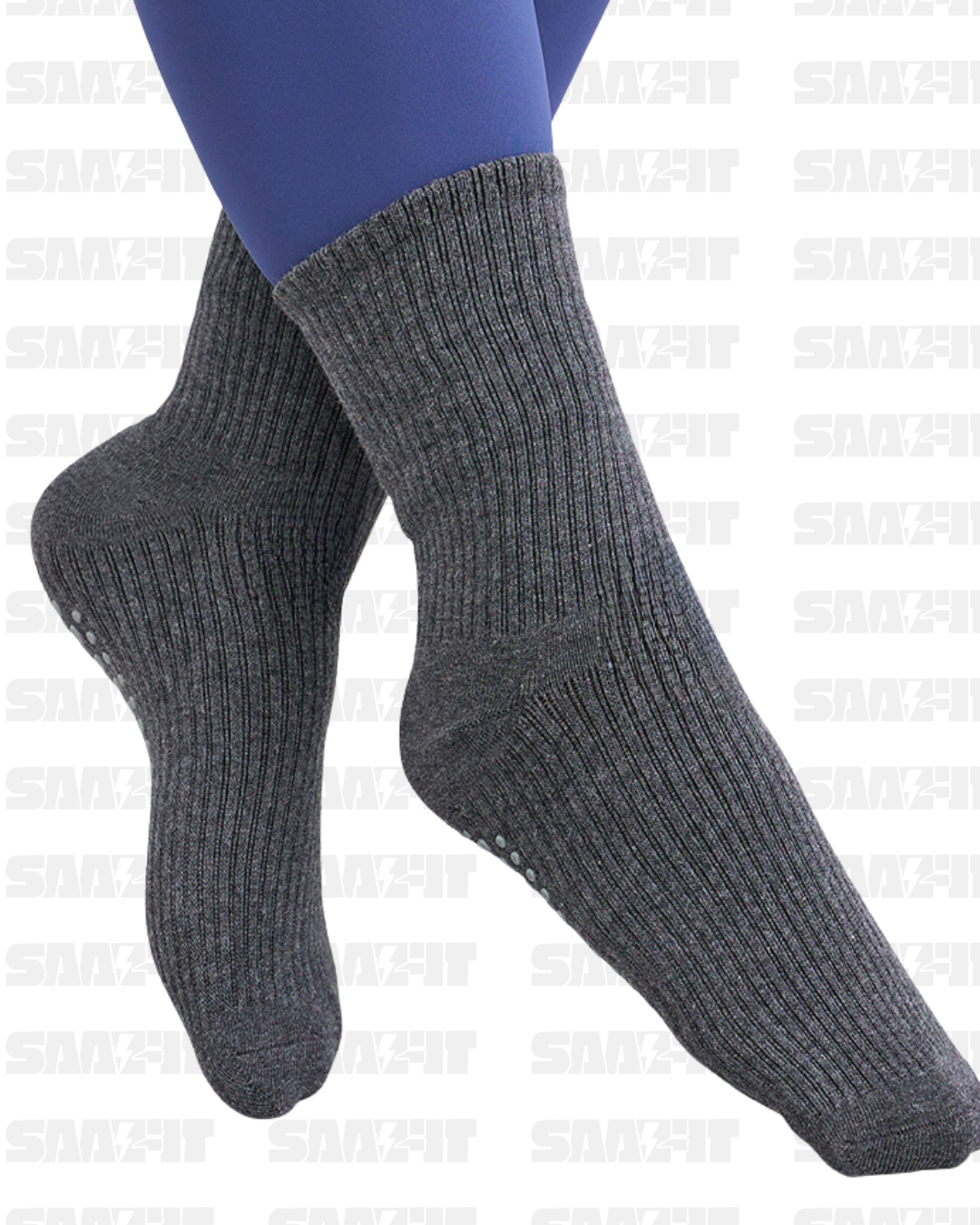 Text Print Silicon Base Crew Yoga Socks