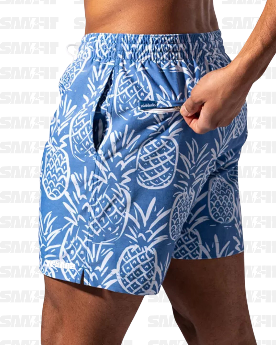 Men's The Thigh-Naples Quick-Dry 5-12 Swim Trunks with Boxer Brief Liner - Image 2