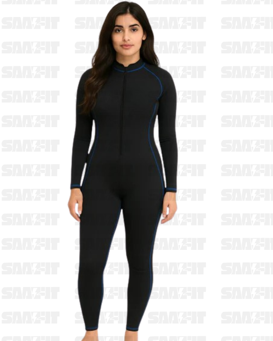 Sonecs 1Pc Full Body Swim Suit - BlackBlue