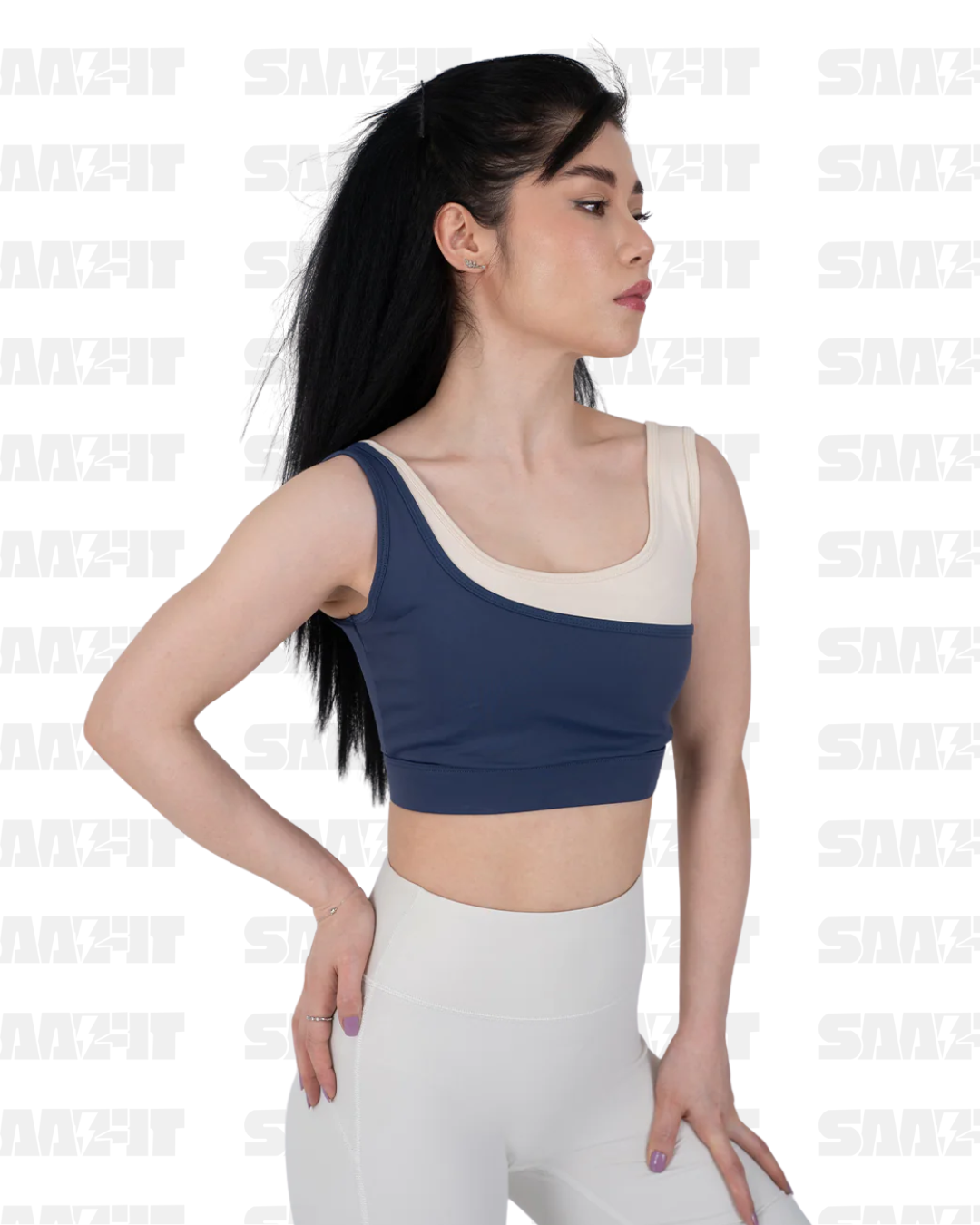 AGUILA Asymmetric Sports Bra Navy