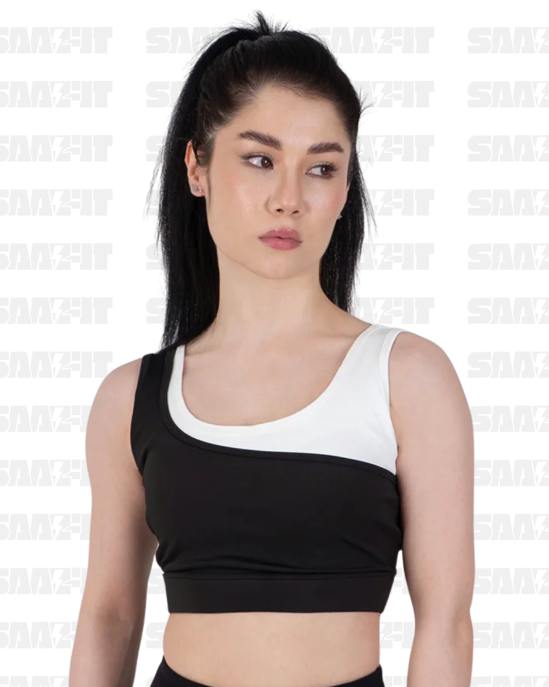Agualic Asymetric sports bra black - Image 2