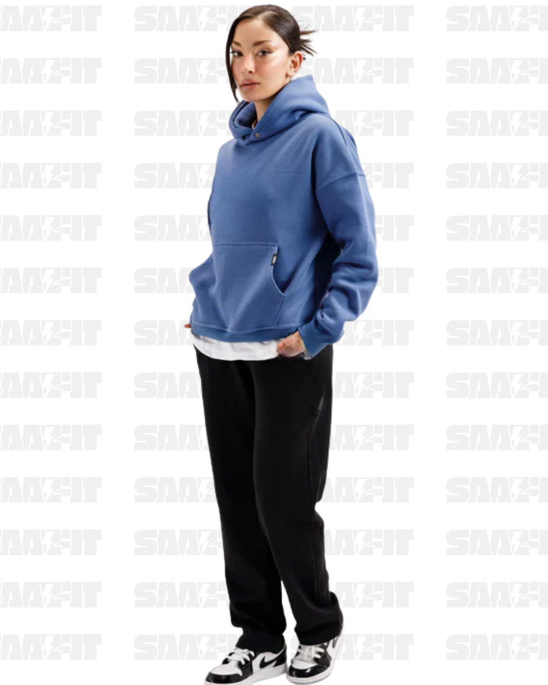 Cobalt blue essential hoodie - Image 3