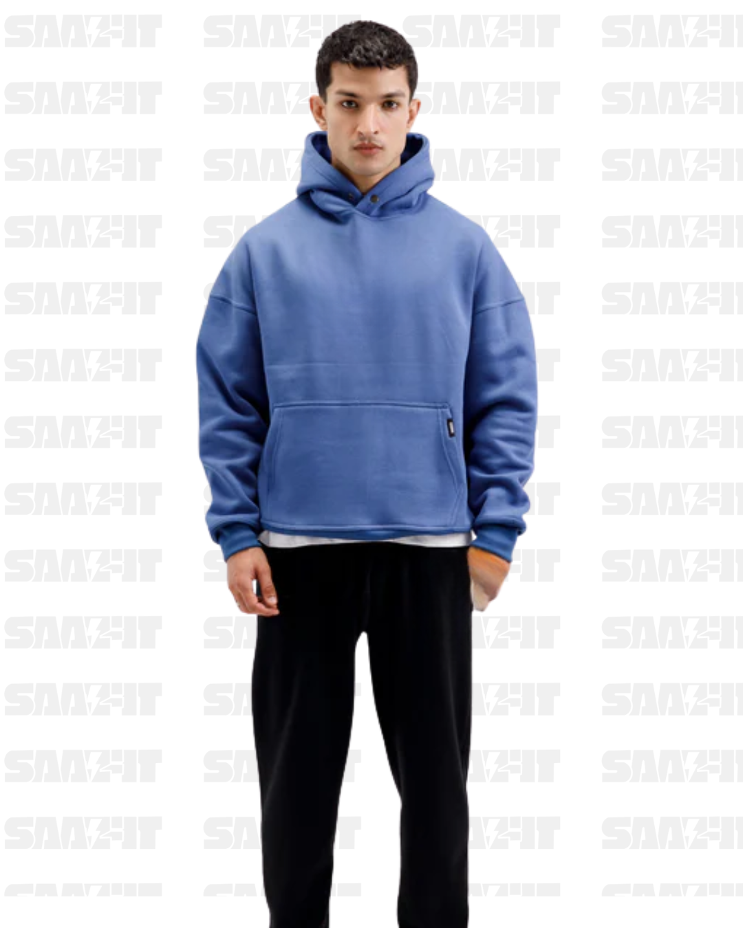 Cobalt blue essential hoodie - Image 2