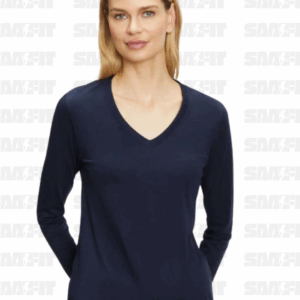 BYD Elegance Women's Full-Sleeve V Neck 100% Combed Cotton Tee