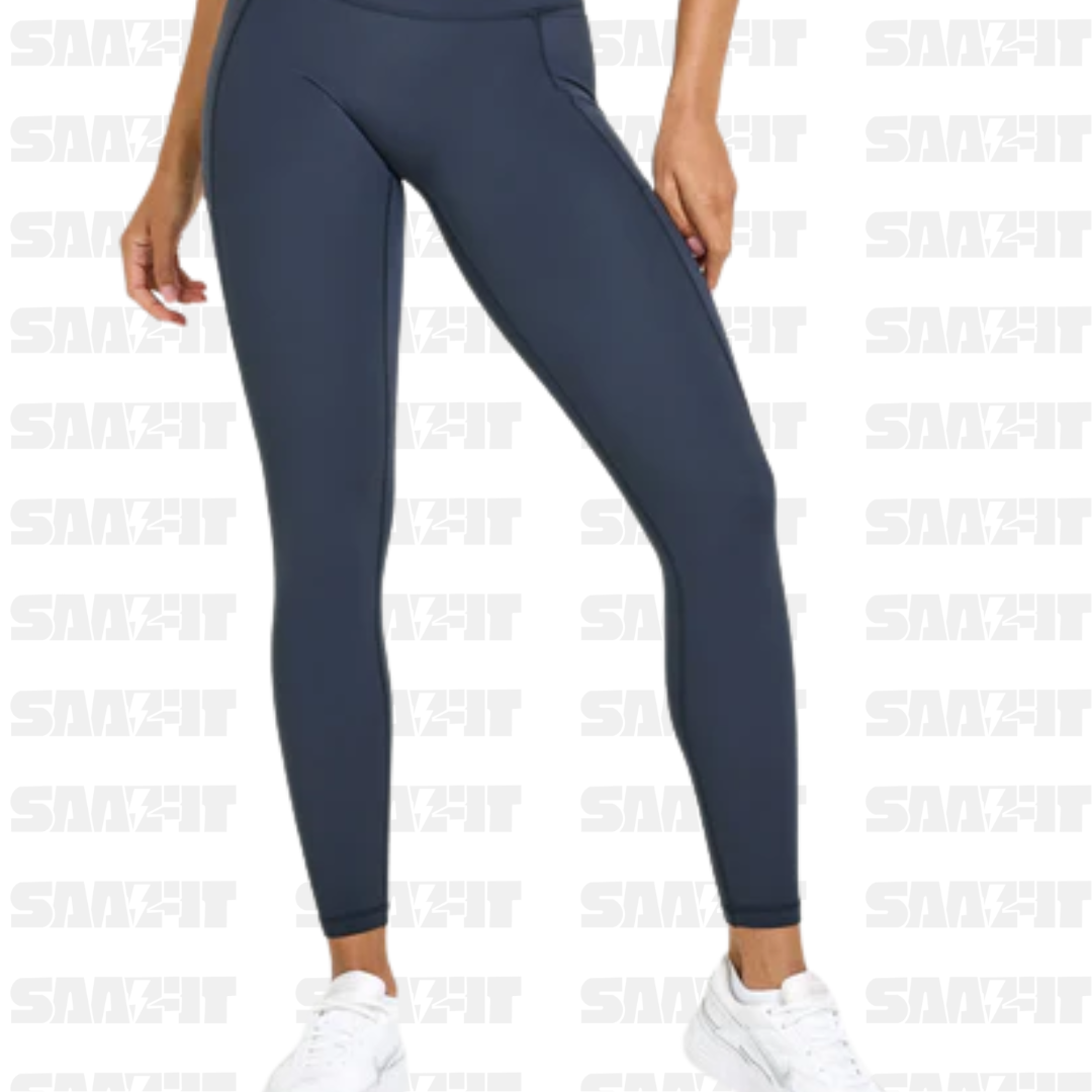 Unified High Waisted Pocket Leggings blue