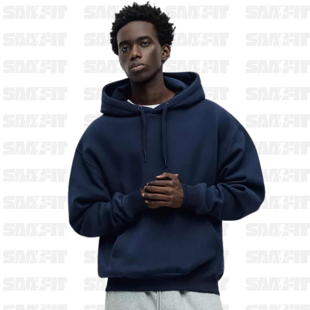 Black Basic Hooded Sweatshirt