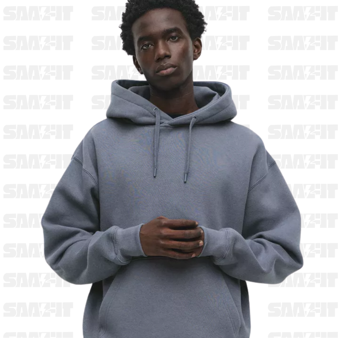 Grey Basic Hooded Sweatshirt