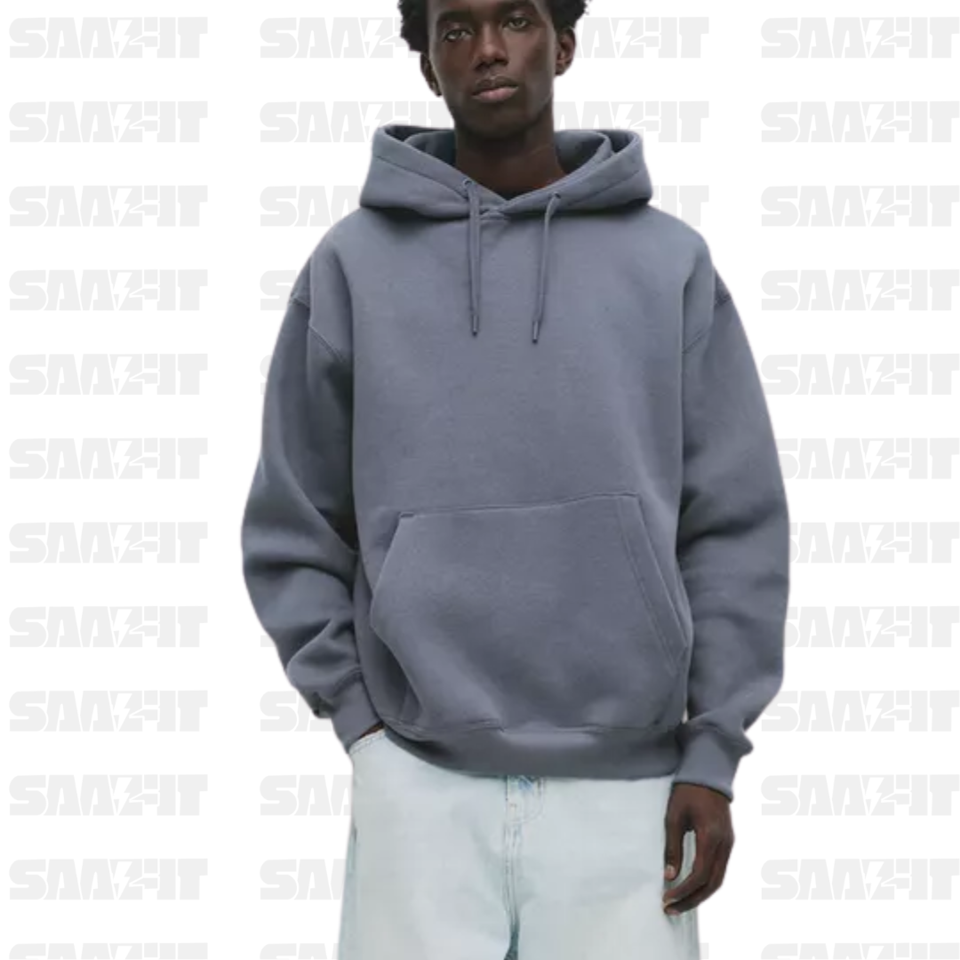 Grey Basic Hooded Sweatshirt - Image 2
