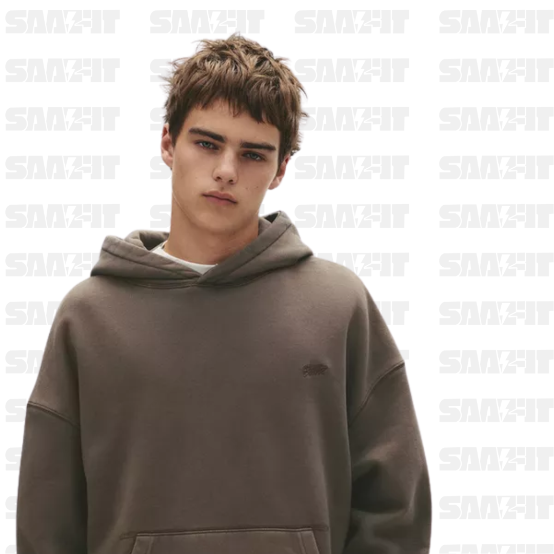 Brown STWD Patch Hoodie - Image 3